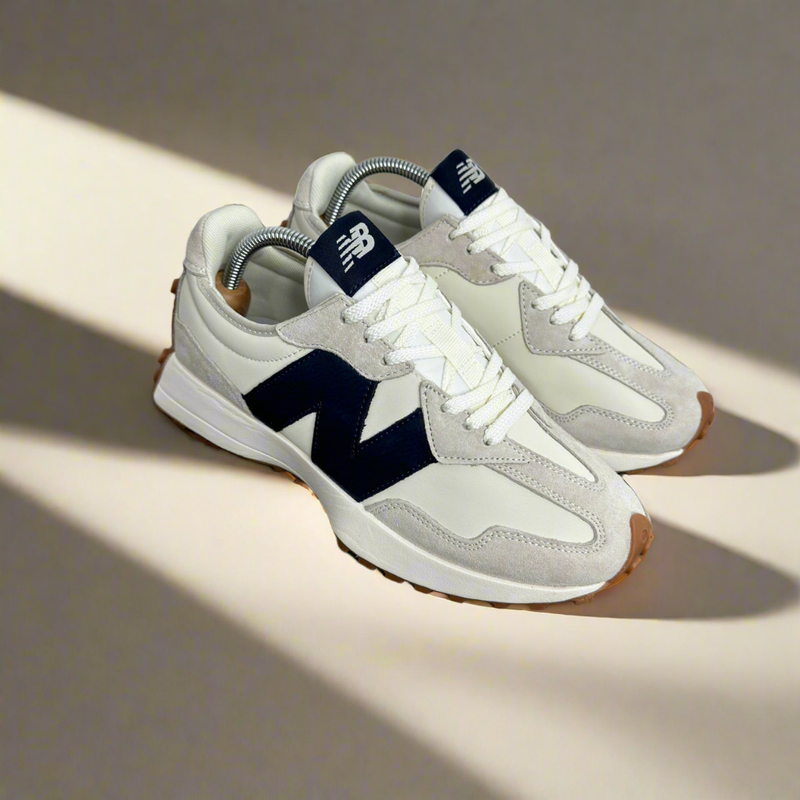 Sapatos NB esportivos de renda respirável para mulheres - BEIGE & AZUL