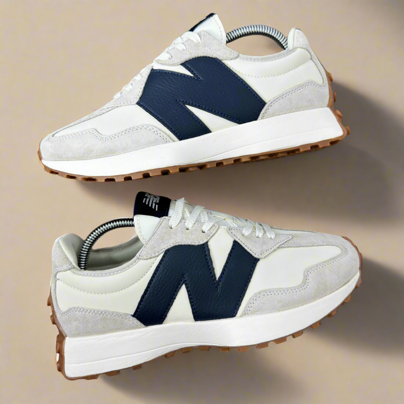 Sapatos NB esportivos de renda respirável para mulheres - BEIGE & AZUL